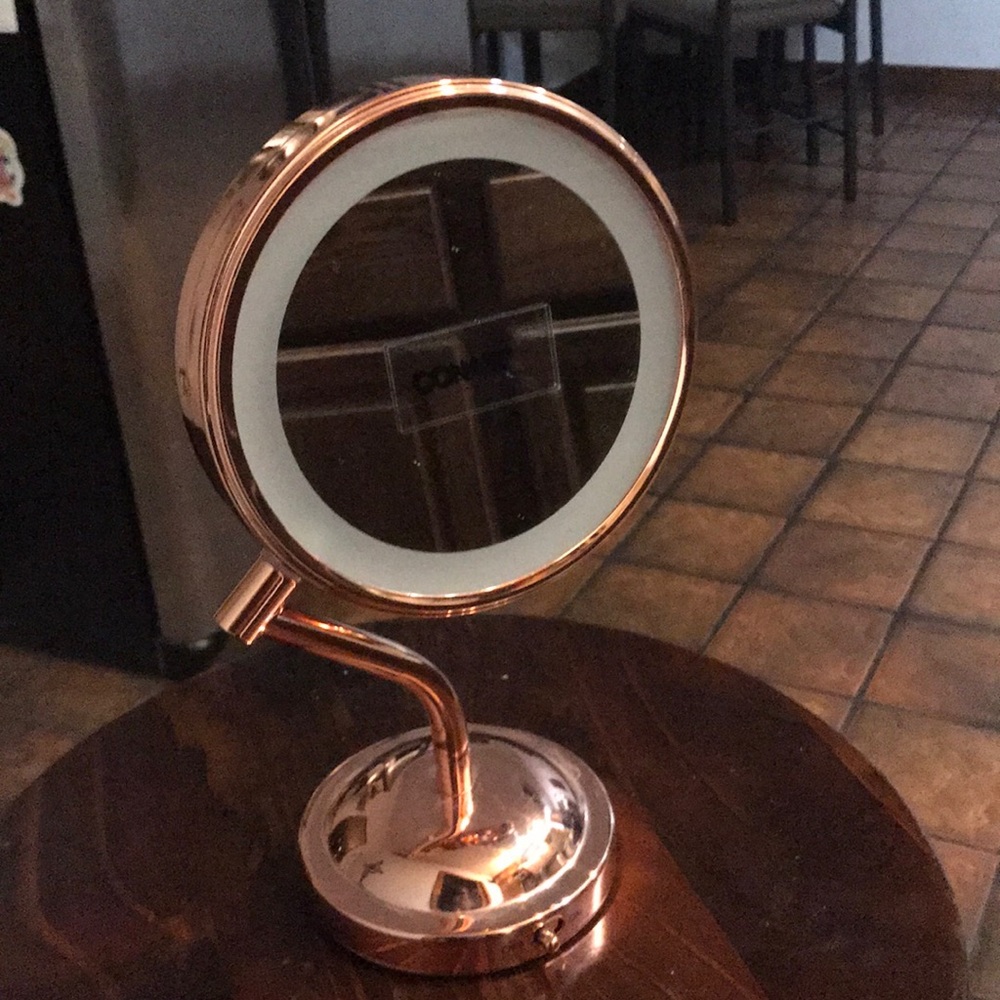 Conair rose gold lighted mirror